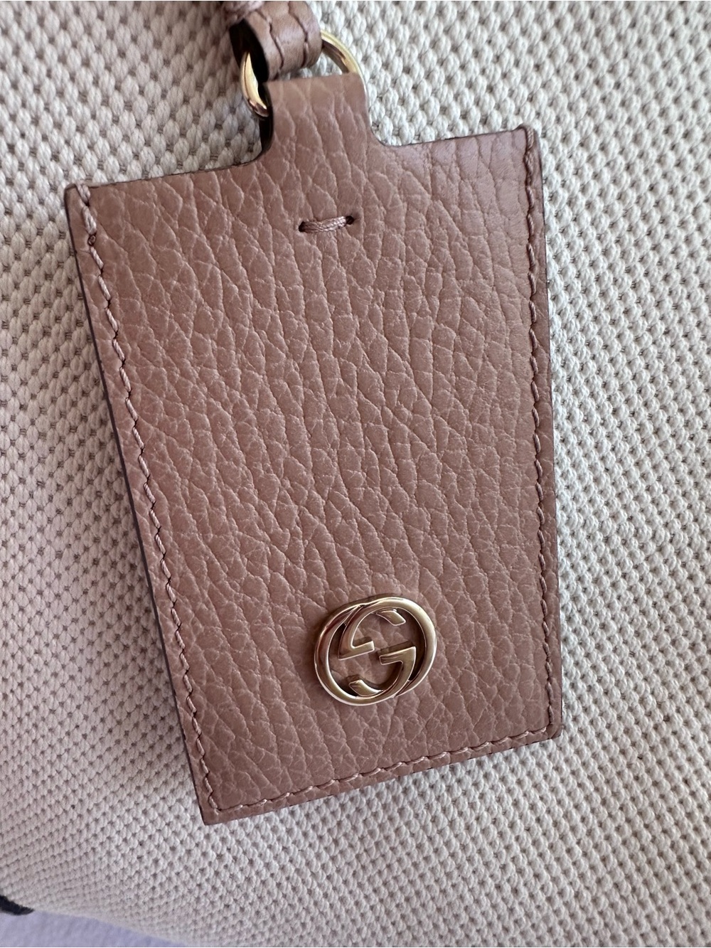 Gucci Cream Canvas Tote with Tan Leather Trim - Picture 6 of 9